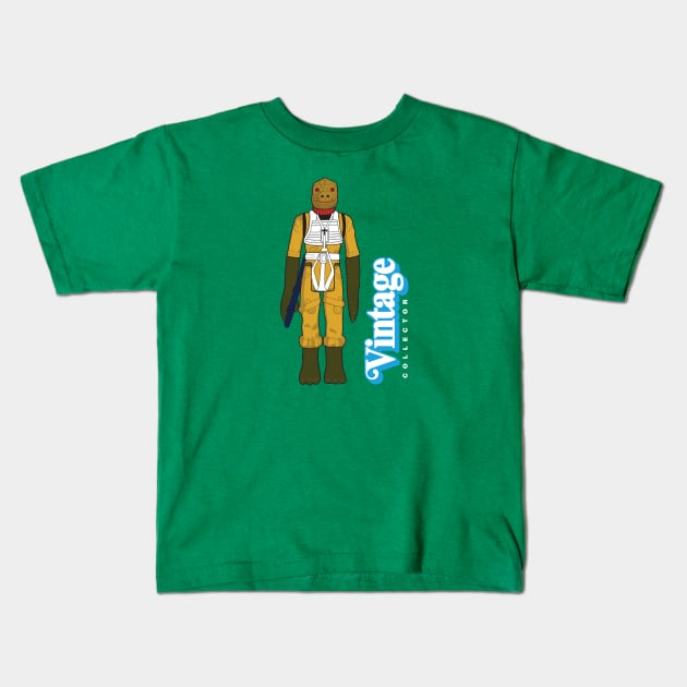 VINTAGE COLLECTOR - TRANDOSHAN BOUNTY HUNTER ACTION FIGURE Kids T-Shirt by LeftCoast Graphics